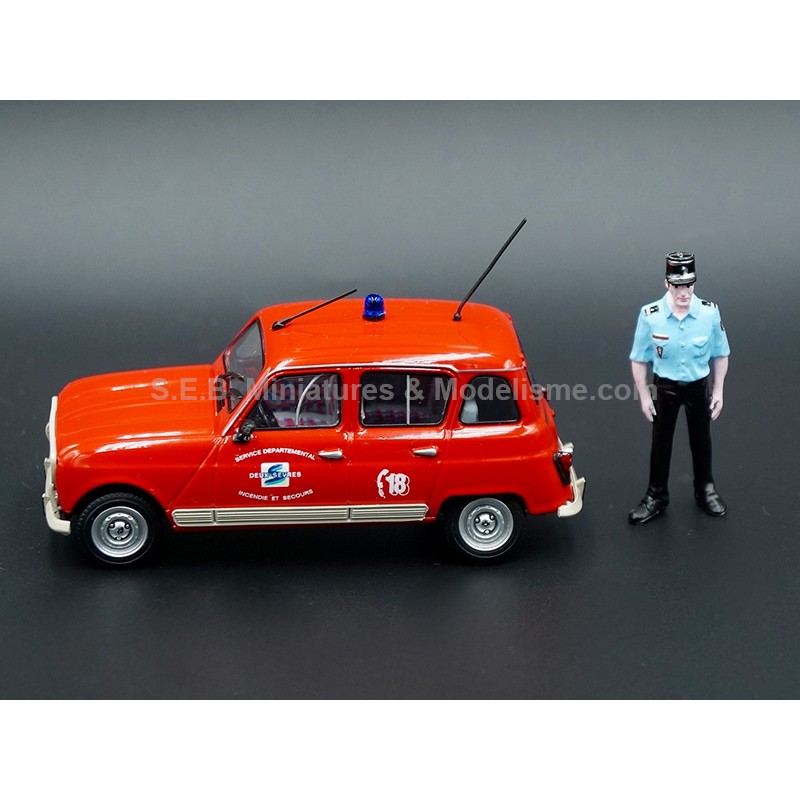 RENAULT 4L MEDECIN DES SAPEURS POMPIERS SDIS DES DEUX SÈVRES 1:43 ELIGOR côté gauche