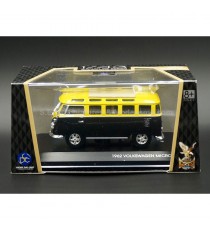 VW VOLKSWAGEN T1 SAMBA DE 1962 MICROBUS TOIT FERMÉ 1:43 LUCKY DIE CAST, DANS SA BOÎTE