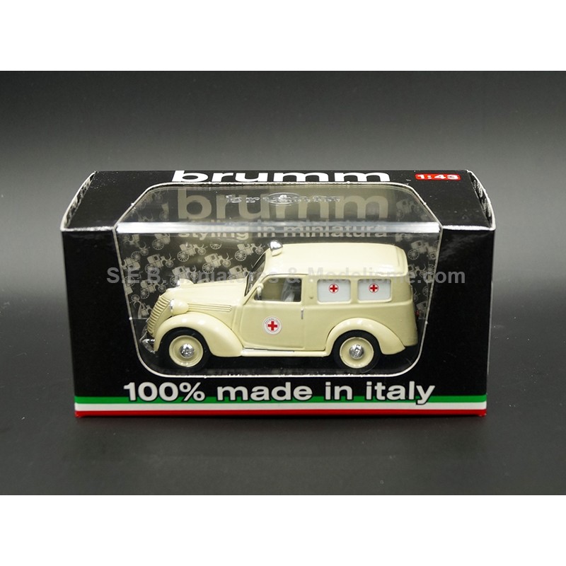 FIAT 1100 1947 AMBULANCE CROIX ROUGE 1947 1/43 BRUMM FIAT 1100 1947 AMBULANCE CROIX ROUGE 1947 1/43 BRUMM