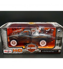 FORD PICK-UP F-350 SUPER DOI + HARLEY DAVIDSON FXSTB NIGHT TRAIN 1:24-27 MAISTO with packaging