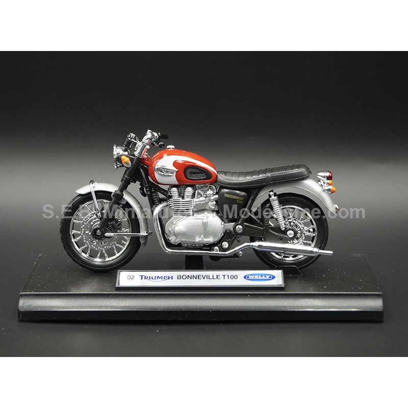 Welly 2002 Triumph Bonneville T100 1/18 échelle Miniature de Moto