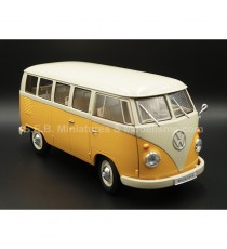 VW VOLKSWAGEN T1 BUS 1963 YELLOW / CREAM 1:18 WELLY right front