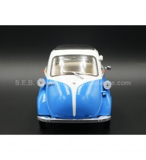 BMW ISETTA 250 BLUE / WHITE 1:18 WELLY front side