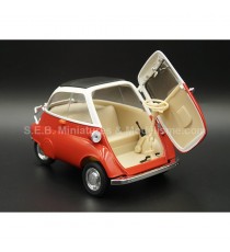 BMW ISETTA 250 ROUGE / BLANC 1:18 WELLY PORTE OUVERTE