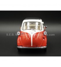 BMW ISETTA 250 RED / WHITE 1:18 WELLY front side