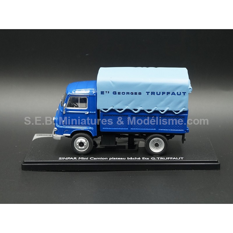 SINPAR MINI CAMION PLATEAU BÂCHÉ BLEU ( FLEURISTE TRUFFAUT ) 1:43 ELIGOR côté gauche