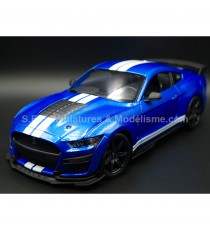 FORD MUSTANG SHELBY GT500 2020 BLUE / WHITE 1:18 MAISTO left front