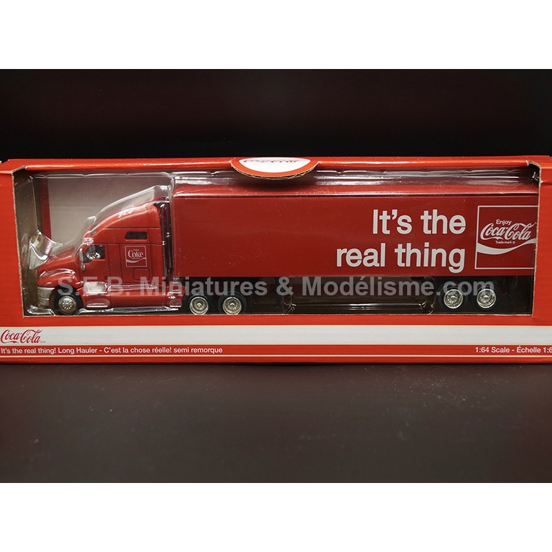 CAMION SEMI-REMORQUE PUBLICITAIRE COCA COLA " It's the real thing" rouge 1:64 MOCITY