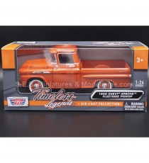 CHEVROLET CHEVY APACHE FLEETSIDE PICK-UP 1958 ORANGE 1:24 MOTORMAX with packaging