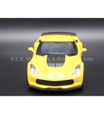 CHEVROLET CORVETTE Z06 2017 YELLOW 1:24 WELLY front side