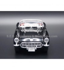 CHEVROLET CORVETTE CONVERTIBLE 1957 BLACK 1:24 WELLY front side