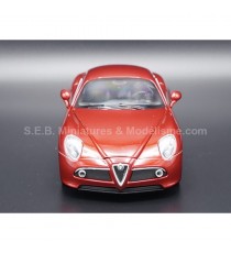 ALFA ROMEO 8C COMPETITION METALLIC RED 1:24 WELLY front side