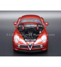 ALFA ROMEO 8C COMPETITION METALLIC RED 1:24 WELLY open hood