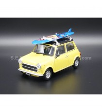 MINI COOPER LEYLAND INNOCENTI 1300 1975 YELLOW WITH SURF 1:24 WELLY left front