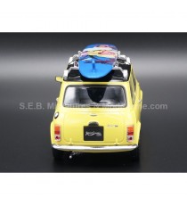 MINI COOPER LEYLAND INNOCENTI 1300 1975 YELLOW WITH SURF 1:24 WELLY back side