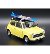 MINI COOPER LEYLAND INNOCENTI 1300 1975 YELLOW WITH SURF 1:24 WELLY right front