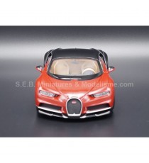 BUGATTI CHIRON 2016 RED / BLACK 1:24 WELLY front side