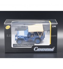 JEEP WYLLIS 1/4 MILITAIRE (AIRCRAFT DISPERSAL GUIDANCE) 1:43 CARARAMA SOUS BLISTER