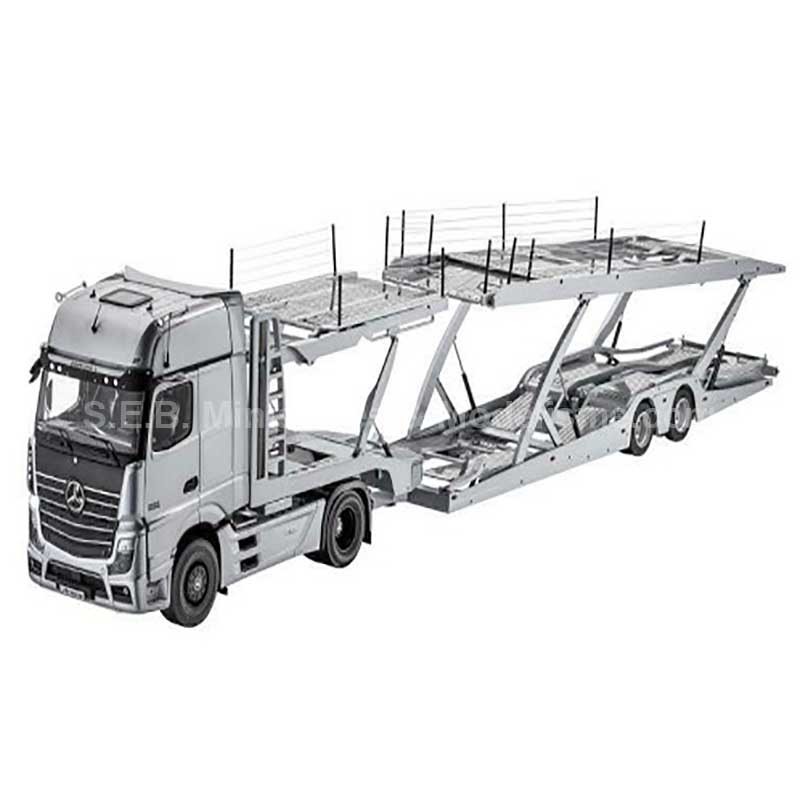 CAMION MERCEDES ACTROS PORTE-VOITURES SEMI REMORQUE ARGENT 1:18 NZG