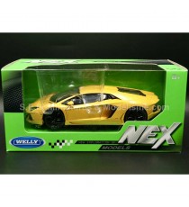 LAMBORGHINI AVENTADOR COUPE LP700-4 METALLIC YELLOW 1:24 WELLY with packaging