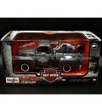 FORD PICK-UP F1 1948 + HARLEY DAVIDSON WLA FLATHEAD 1942 GREY 1:24 MAISTO with packaging