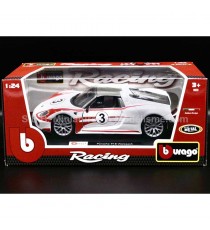 PORSCHE 918 N°3 BLANCHE / ROUGE 1:24 BURAGO DANS SA BOÎTE