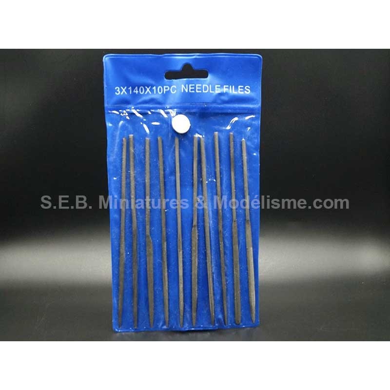 SET OF 10 MINI HAND NEEDLE FILES FOR MODELS with packaging