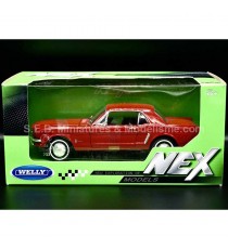 FORD MUSTANG COUPÉ 1/2 1964 ROUGE 1:24-27 WELLY VUE DANS SON BLISTER