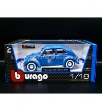 COCCINELLE BEETLE KAFER 1955 BLUE 1:18 BURAGO with packaging