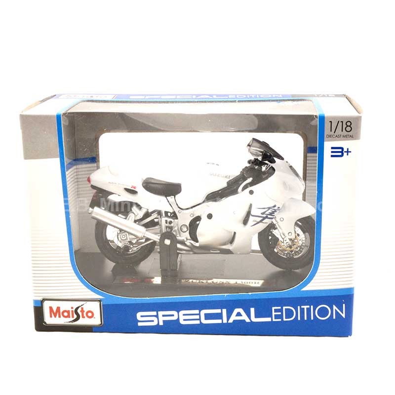 SUZUKI GSXR 1300 HAYABUSADE 2000 BLANC 1:18 MAISTO sous blister