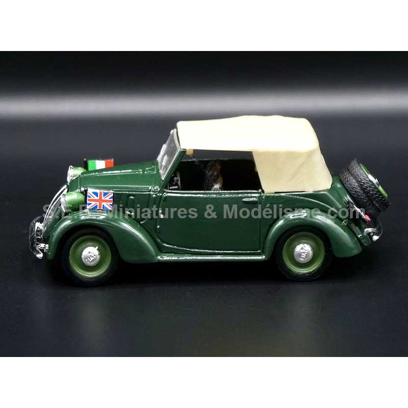 FIAT 1100 (508c) CABRIOLET CORPS DIPLOMATIQUE ITALIEN DE 1937 1:43 BRUMM vue de côté gauche FIAT 1100 (508c) CABRIOLET CORPS DIPLOMATIQUE ITALIEN DE 1937 1:43 BRUMM vue de côté gauche