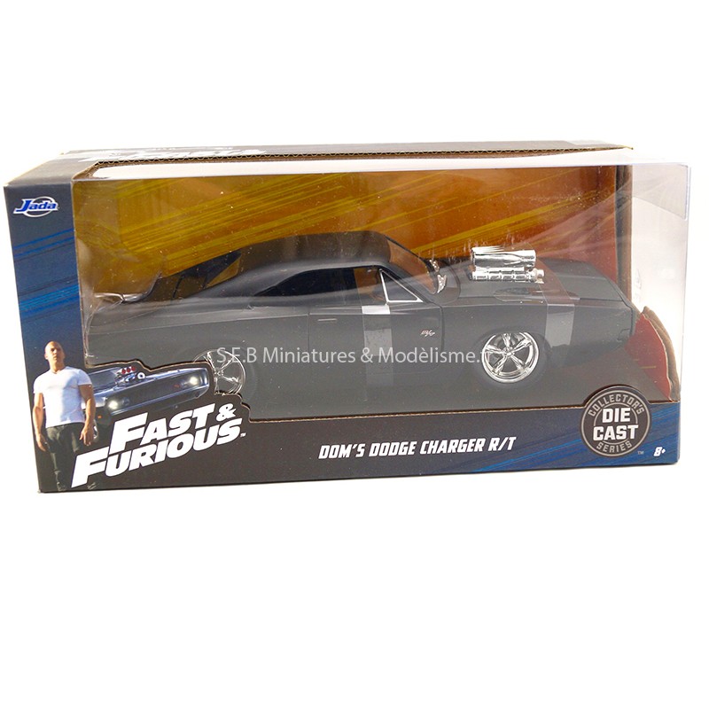 DODGE CHARGER 1970 DOM'S NOIR MAT ( FAST and FURIOUS 4) 1:24 JADA TOY sous blister