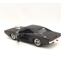 DODGE CHARGER 1970 DOM'S NOIR MAT ( FAST and FURIOUS 4) 1:24 JADA TOY porte ouverte