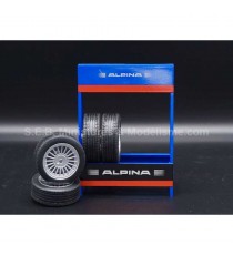 RACK BMW ALPINA + 4 ROUES COMPLÈTES AVEC AXE DE ROUE 1:18 IXO-MODELS