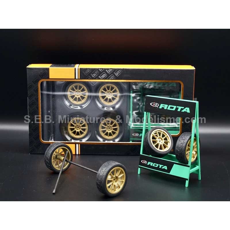 RACK ROTA + 4 ROUES COMPLÈTES AVEC AXE DE ROUE 1:18 IXO-MODELS RACK ROTA + 4 ROUES COMPLÈTES AVEC AXE DE ROUE 1:18 IXO-MODELS