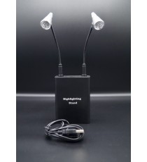 DOUBLE ADJUSTABLE BLACK LED LAMP FOR SHOWCASE OR DIORAMA - TRIPLE 9