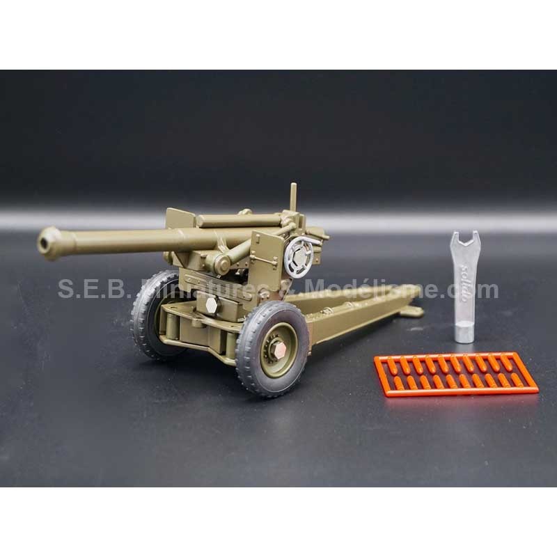 HOWITZER CANNON 105MM MILITARY OLIVE GREEN 1:48 SOLIDO left front
