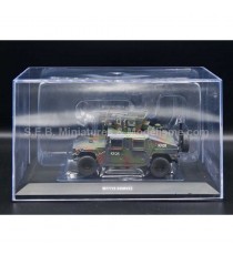 HUMMER HUMVEE M1115 KFOR GREEN CAMO 1:48 SOLIDO with showcase