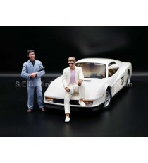 PACK FERRARI TESTAROSSA MONOSPECCIO DE 1984 MOVIE "Miami Vice" + DEUX FIGURINES "SUNNY & RICO " 1:18 KK-SCALE