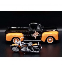 FORD PICK-UP F1 1948 + HARLEY DAVIDSON FLH DUO GLIDE 1958 NOIR/ORANGE 1:24 MAISTO vue côté droit