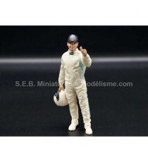 FIGURINES PILOTE RACING LEGEND MERCEDES ANNÉE 2000 BLANC 1:18 AMERICAN DIORAMA vue de face