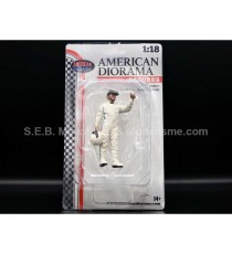 RACING LEGEND PILOT FIGURE YEAR 2000 WHITE 1:18 AMERICAN DIORAMA in the packaging