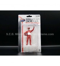 RACING LEGEND PILOT FIGURE YEAR 90 RED 1:18 AMERICAN DIORAMA in the packaging
