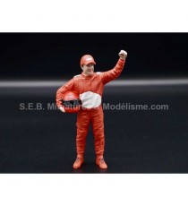 FIGURINES PILOTE RACING LEGEND ANNÉE 90 ROUGE 1:18 AMERICAN DIORAMA vue de face