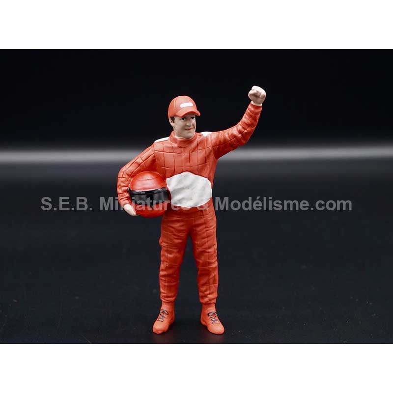 RACING LEGEND PILOT FIGURE YEAR 90 RED 1:18 AMERICAN DIORAMA front side