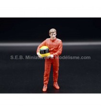 RACING LEGEND PILOT FIGURINE YEAR 80 RED 1:18 AMERICAN DIORAMA front side