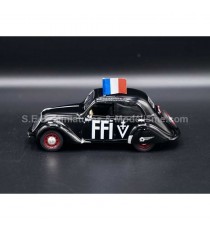 PEUGEOT 202 FFI (FRENCH POLICE) FROM 1938 BLACK 1:43 ODEON left side