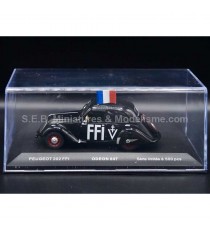 PEUGEOT 202 FFI (FRENCH POLICE) FROM 1938 BLACK 1:43 ODEON with showcase box