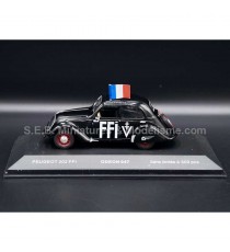 PEUGEOT 202 FFI (FRENCH POLICE) FROM 1938 BLACK 1:43 ODEON with base