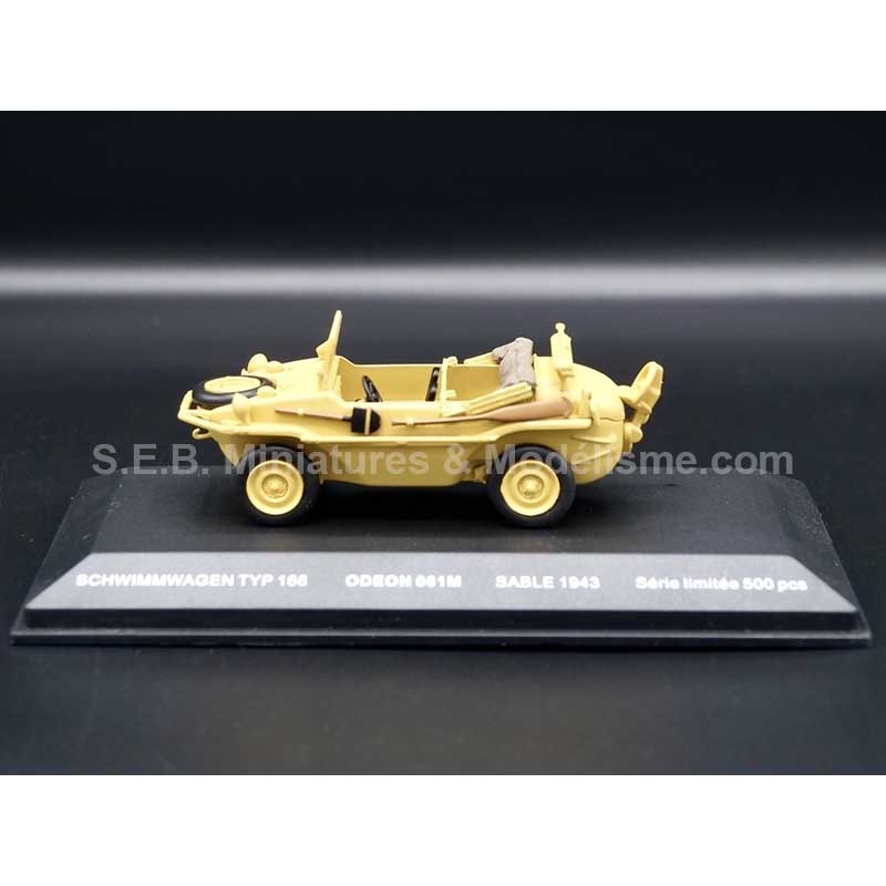 VW VOLKSWAGEN SCHWIMMWAGEN TYPE 166 SABLE 1943 1:43 ODEON vue de côté gauche VW VOLKSWAGEN SCHWIMMWAGEN TYPE 166 SABLE 1943 1:43 ODEON vue de côté gauche